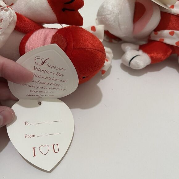 VTG Applause Wallace Berries Dyno Love Dinosaur Plush Valentines Day 8" Lot of 2 - Picture 13 of 16